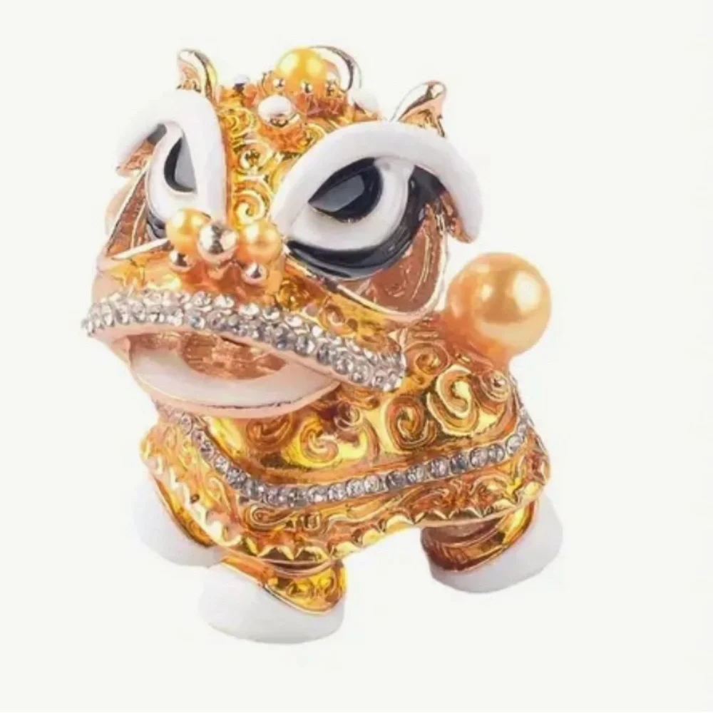 🐲 New! Lucky Chinese Dancing Lion Keychain and Enamel Charm